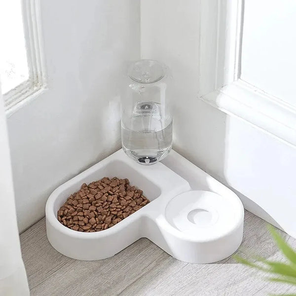 Automatic Pet Water & Food Bowl — 2-in-1 Spill-Proof Feeder for Dogs & Cats